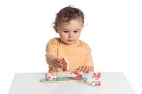Conjunto 2 raposas mãe e filho