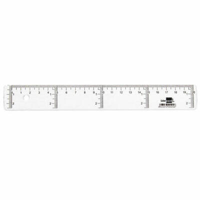Régua Liderpapel cristal plástico de 20 cm.