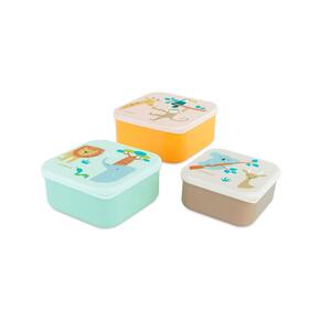 Conjunto de 3 recipientes Animais da Selva 