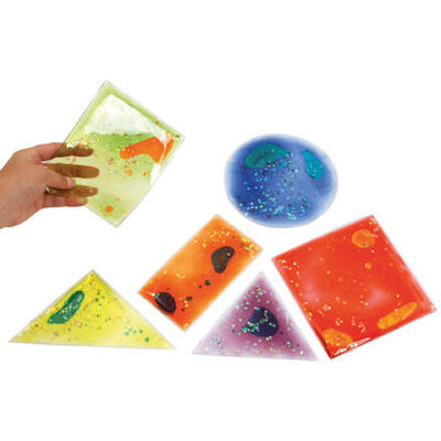 Formas geométricas com gel e glitter