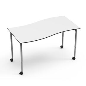 Mesa DESK21 U Retangular em Onda Regulável