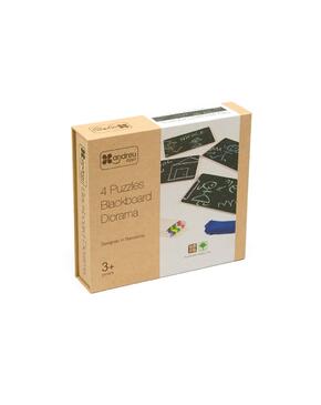 4 puzzles - Diorama de quadro negro
