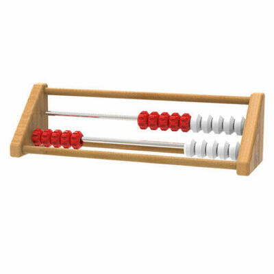 Ábaco sensorial com 20 bolas vermelhas e brancas