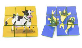 Puzzle De Dupla Face - Vaca E Peixes