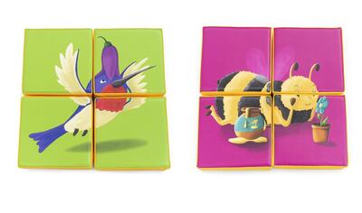 Puzzle De Dupla Face - Colibri E Abelha