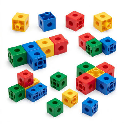 Cubos coloridos de encaixe de 2 cm – 100 peças