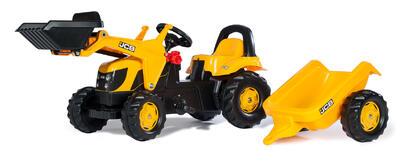 rollyKid JCB com Reboque e Pá Carregadora
