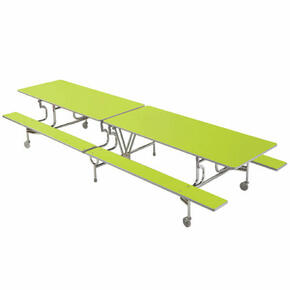 Mesa dobrável com banco embutido