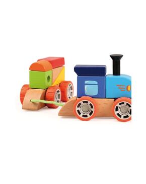 Conjunto de trem de empilhamento de madeira - 22 peças