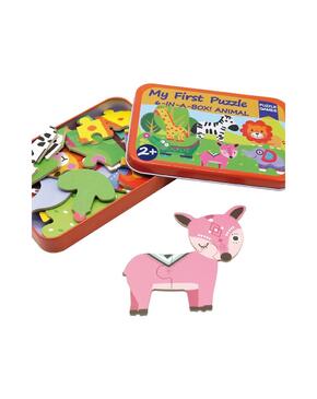 O meu Primeiro puzzle 6 numa Caixa Na Selva 