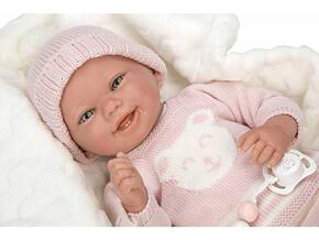 Boneca Arias Reborn 40 cm Adriana Rosa com Manta