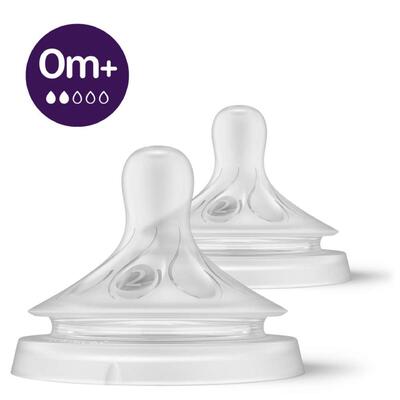 Philips Avent 2 Tetinas T2 Flx Lento 0M+ – Natural Response