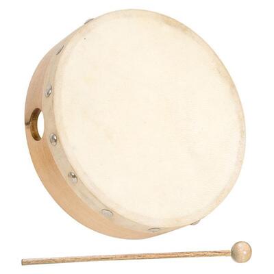 Tamborim De Pele Natural 20 cm