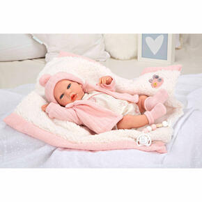 Boneca Arias Reborn 40 cm Marta Rosa com Manta