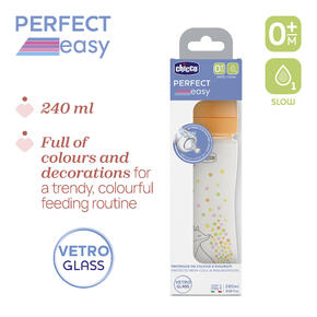 Biberão Perfect Easy Vidro - 240ml - Fluxo Lento