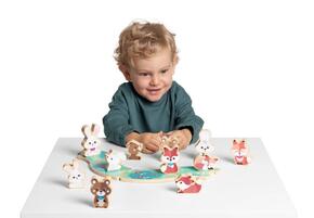 Conjunto 2 raposas mãe e filho