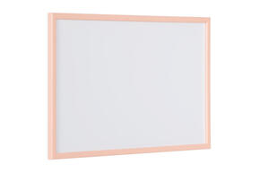 Quadro branco com moldura pastel - Salmão