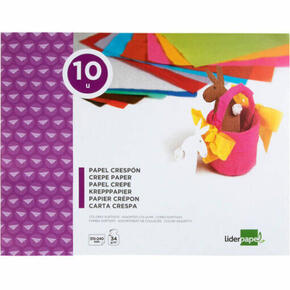 Bloco de trabalho manual Liderpapel crespon 10 folhas cores sortidas