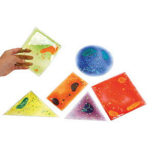 Formas geométricas com gel e glitter