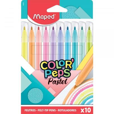  Maped Canetas de Feltro Color Peps Pastel C/10