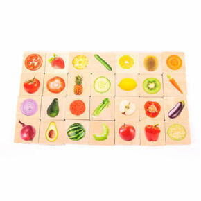 Encontre pares de frutas e vegetais