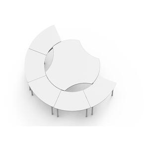 Mesa DESK21 U Circular com Recortes Fixa