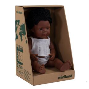 Bebé Afroamericano 38cm Com Roupa Interior