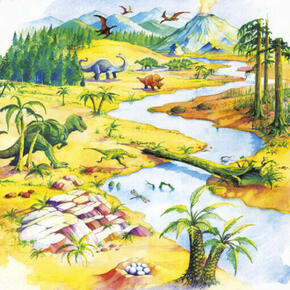 Tapeçarias de parede para bandeja de atividades e jogos: Dinossauros
