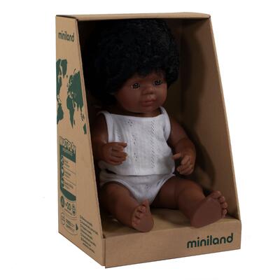 Bebé Afroamericana 38cm Com Roupa Interior