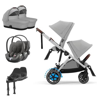 Pack e-Gazelle S + Segunto Assento Gazelle S + Cloud t i-Size(x2) + Base (x2) + Alcofa(x2)