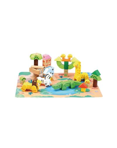 Blocos de construção de animais da floresta - 80 peças