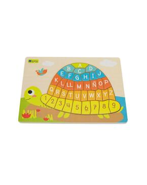 Puzzle - Tartaruga com alfabeto letras maiúsculas, minúsculas e números