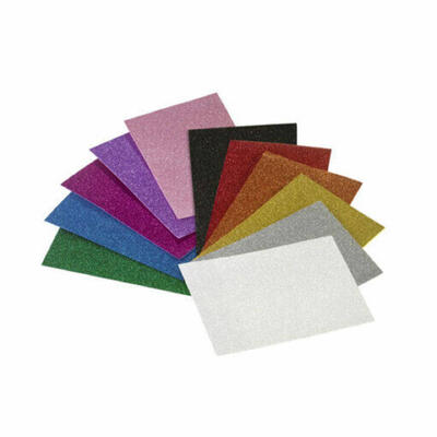 Folha de EVA artesanal efeito brilho branco 20 x 30 cm. Saco de 3 peças