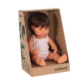 Bebé Caucasiano Moreno 38cm Com Roupa Interior