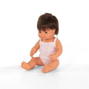 Bebé Caucasiano Moreno 38cm Com Roupa Interior