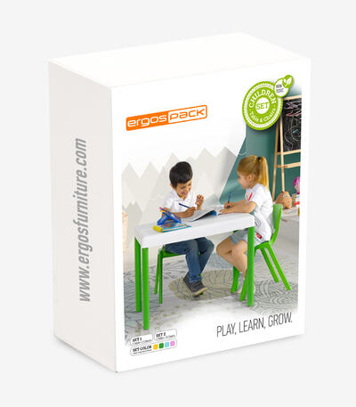 Pack Ergos Kids 03 Mesa + 2 cadeiras