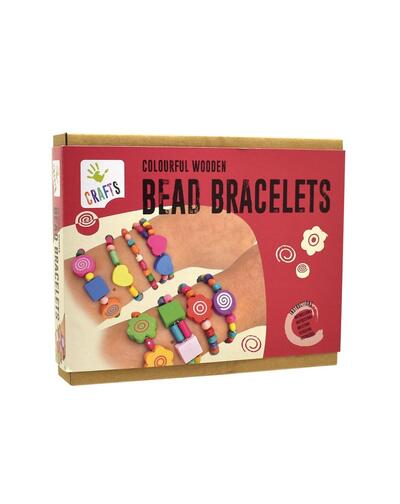 Pulseiras de contas de madeira coloridas