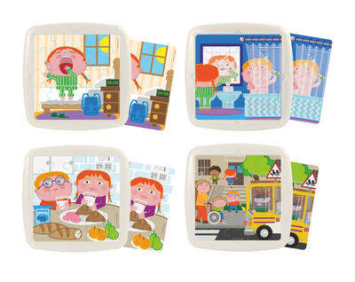 Conjunto de 4 Puzzles: Hábitos diários UV